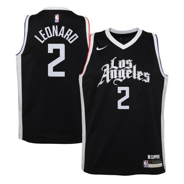 Kawhi Leonard LA Clippers Nike Youth 2020/21 Swingman Jersey Black - City Edition