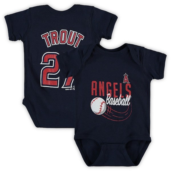 Mike Trout Los Angeles Angels Newborn & Infant Slugger Name & Number Bodysuit - Navy