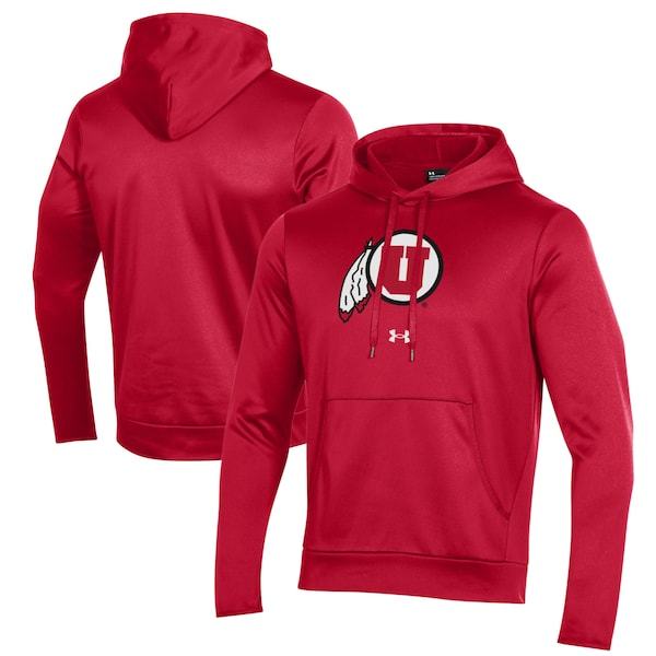 Utah Utes Under Armour Logo Fleece Pullover Hoodie - Red