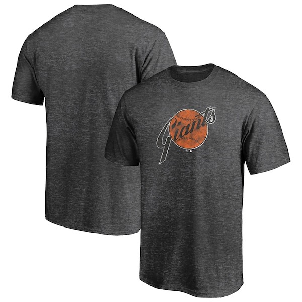 San Francisco Giants Fanatics Branded True Classics Throwback Logo Tri-Blend T-Shirt - Charcoal