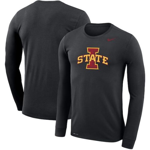 Iowa State Cyclones Nike School Logo Legend Performance Long Sleeve T-Shirt - Black