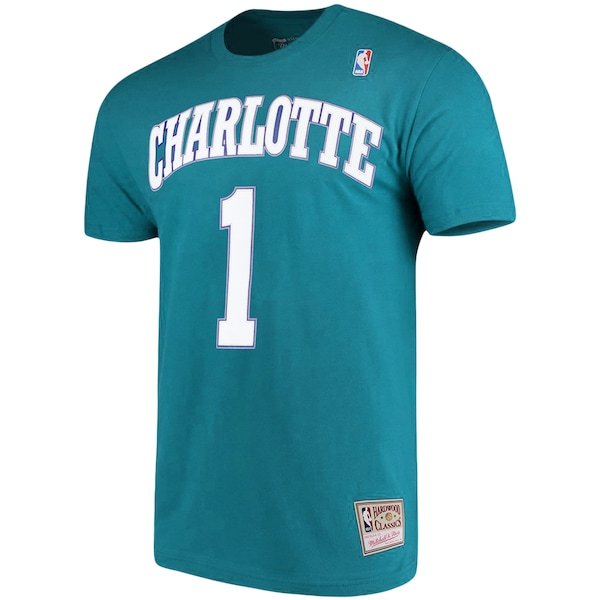 Muggsy Bogues Charlotte Hornets Mitchell & Ness Hardwood Classics Name & Number Player T-Shirt - Teal
