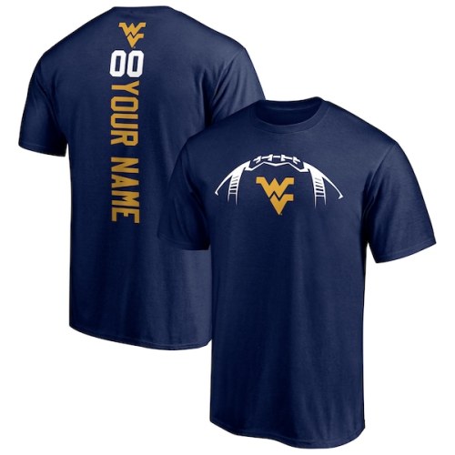 West Virginia Mountaineers Fanatics Branded Playmaker Football Personalized Name & Number T-Shirt - Navy