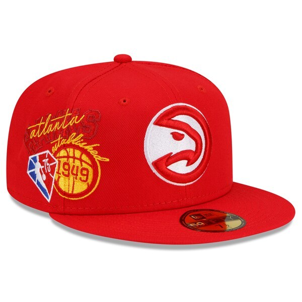 Atlanta Hawks New Era Back Half 59FIFTY Fitted Hat - Red