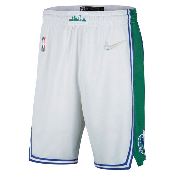 Dallas Mavericks Nike 2021/22 City Edition Swingman Shorts - White/Green