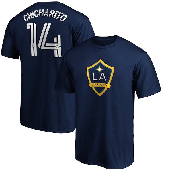 Chicharito LA Galaxy Fanatics Branded Authentic Stack Name & Number T-Shirt - Navy