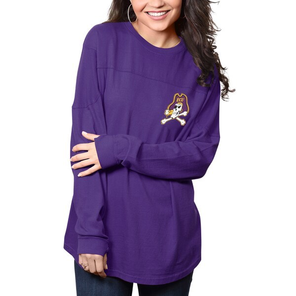 East Carolina Pirates Pressbox Women's The Big Shirt Oversized Long Sleeve T-Shirt - Purple