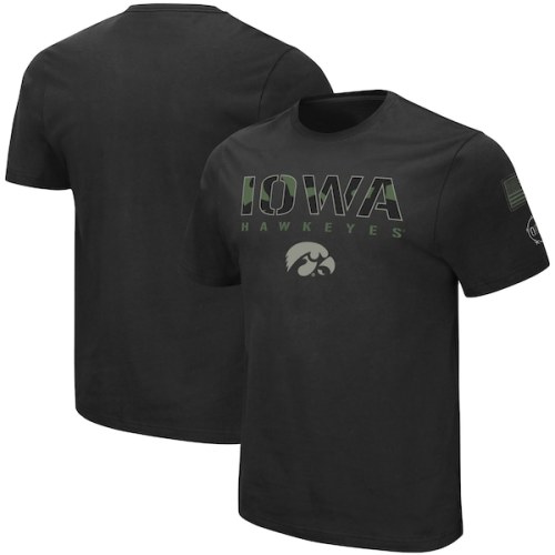 Iowa Hawkeyes Colosseum Big & Tall OHT Military Appreciation Informer T-Shirt - Black