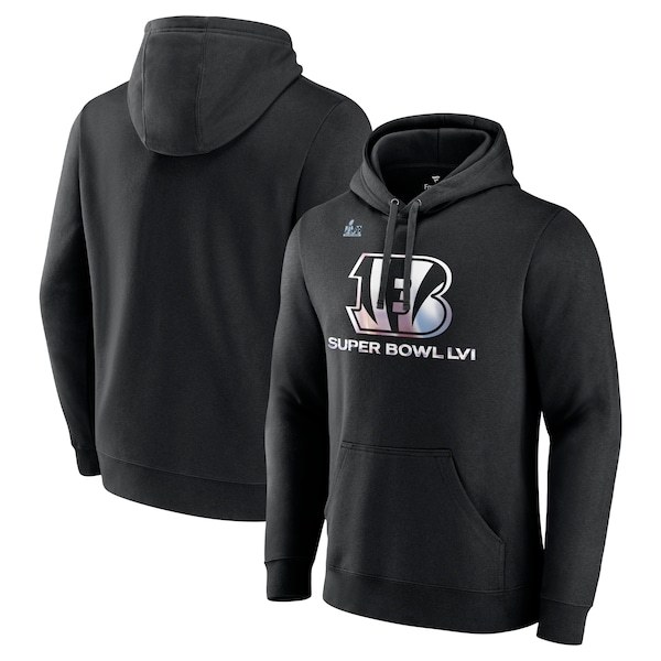 Cincinnati Bengals Fanatics Branded Super Bowl LVI Bound Shimmer Pullover Hoodie - Black