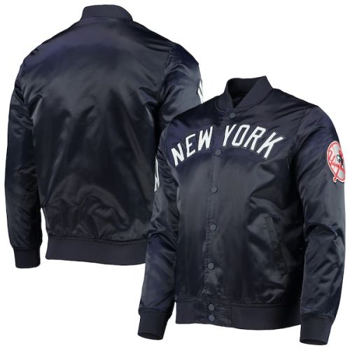 New York Yankees Pro Standard Wordmark Satin Full-Snap Jacket - Navy