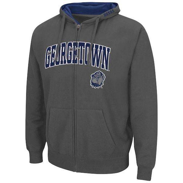 Georgetown Hoyas Colosseum Arch & Logo 3.0 Full-Zip Hoodie - Charcoal