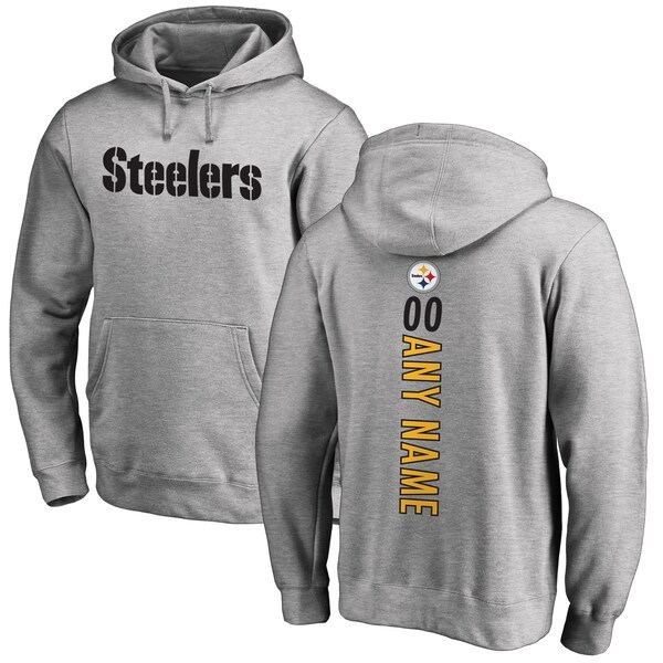 Pittsburgh Steelers NFL Pro Line by Fanatics Branded Personalized Playmaker Pullover Hoodie - Heather Gray
