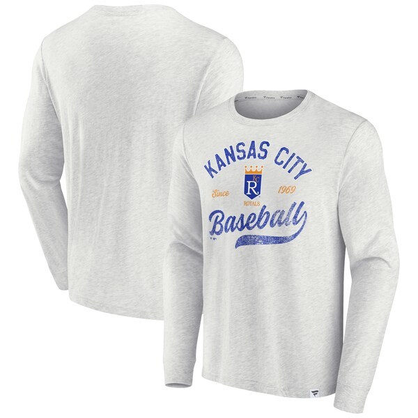 Kansas City Royals Fanatics Branded True Classics Game Maker Long Sleeve T-Shirt - Heathered Gray