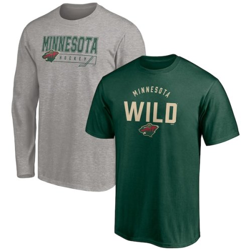 Minnesota Wild Fanatics Branded 2-Pack T-Shirt Combo Set - Green/Heathered Gray
