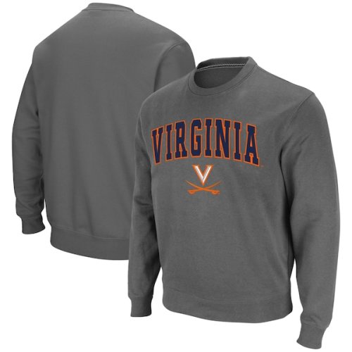 Virginia Cavaliers Colosseum Team Arch & Logo Tackle Twill Pullover Sweatshirt - Charcoal