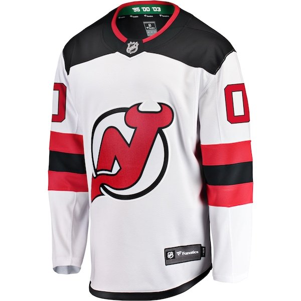 New Jersey Devils Fanatics Branded Away Breakaway Custom Jersey - White