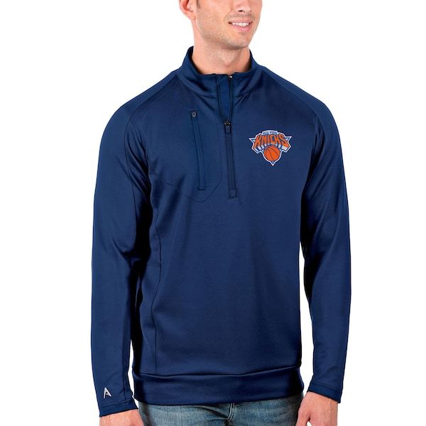 New York Knicks Antigua Generation Quarter-Zip Pullover Jacket - Blue