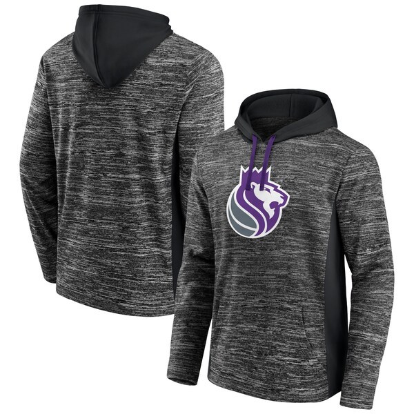 Sacramento Kings Fanatics Branded Instant Replay Colorblocked Pullover Hoodie - Heathered Charcoal