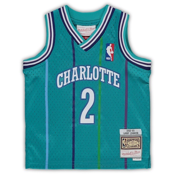 Larry Johnson Charlotte Hornets Mitchell & Ness Infant 1992/93 Hardwood Classics Retired Player Jersey - Teal