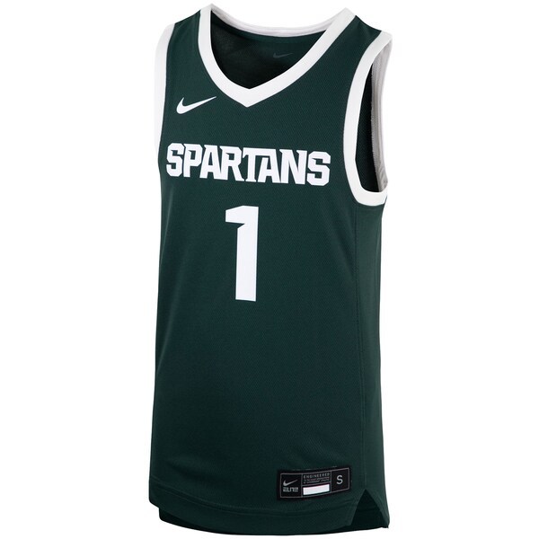 #1 Michigan State Spartans Nike Youth Team Replica Basketball Jersey - Green