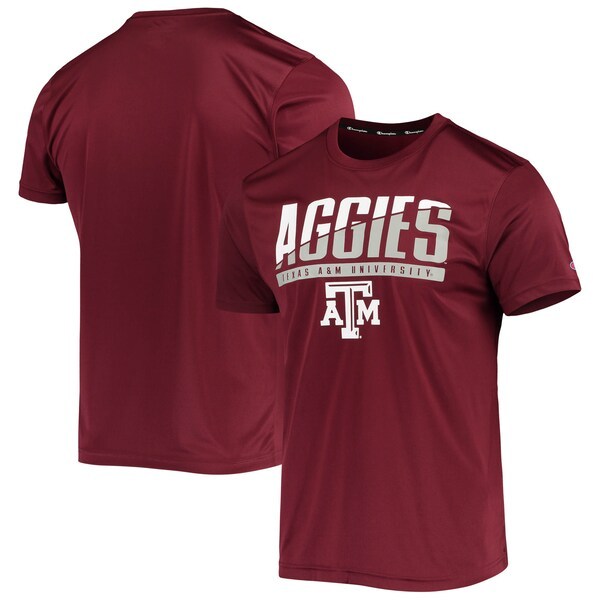 Texas A&M Aggies Champion Wordmark Slash T-Shirt - Maroon