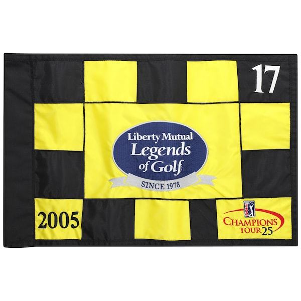 PGA TOUR Fanatics Authentic Event-Used #17 Yellow & Black Pin Flag from The Legends of Golf Tournament on April 22nd to 24th, 2005