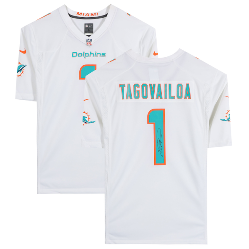 Tua Tagovailoa Miami Dolphins Fanatics Authentic Autographed White Nike Game Jersey - Black Ink