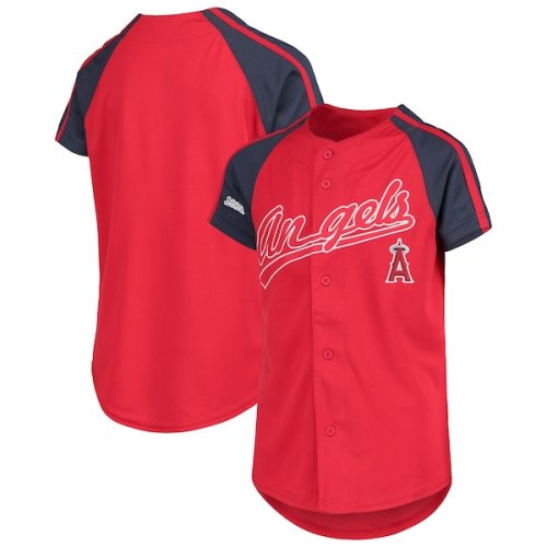 Los Angeles Angels Stitches Youth Team Logo Jersey - Red