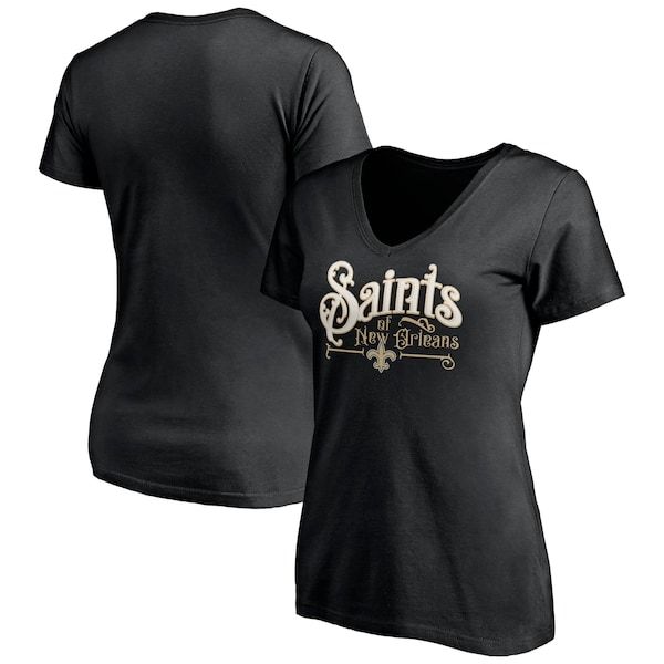 New Orleans Saints Fanatics Branded Women's Team Hometown V-Neck T-Shirt - Black