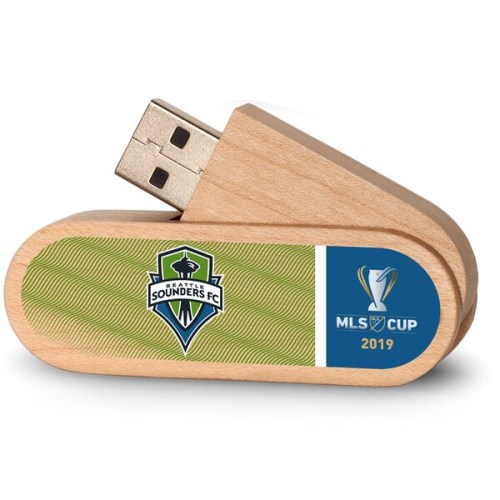 Seattle Sounders FC 2019 MLS Cup Champions 16GB Wood Twist USB Drive