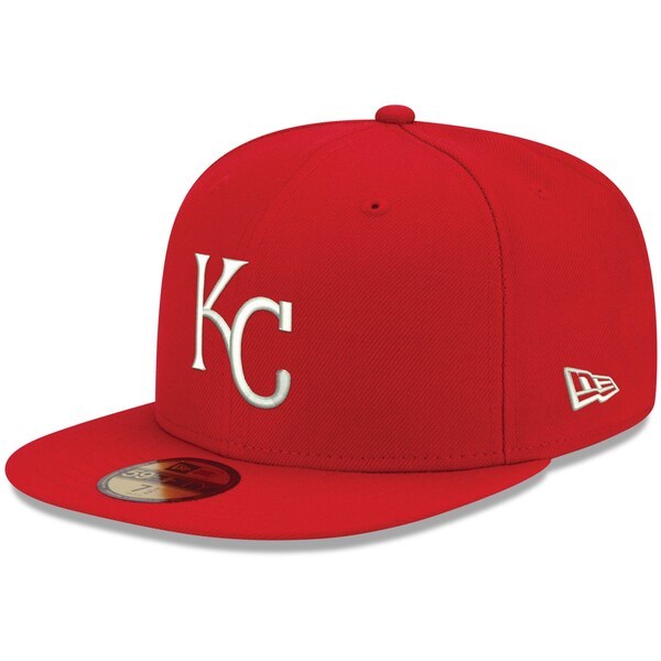 Kansas City Royals New Era Logo White 59FIFTY Fitted Hat - Red