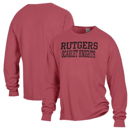 Rutgers Scarlet Knights ComfortWash Stack Garment Dyed Long Sleeve T-Shirt - Scarlet