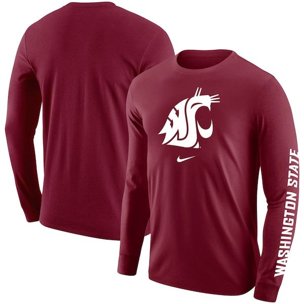 Washington State Cougars Nike Team Lockup 2-Hit Long Sleeve T-Shirt - Crimson