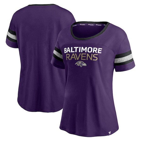 Baltimore Ravens Fanatics Branded Women's Clean Cut Stripe T-Shirt - Purple