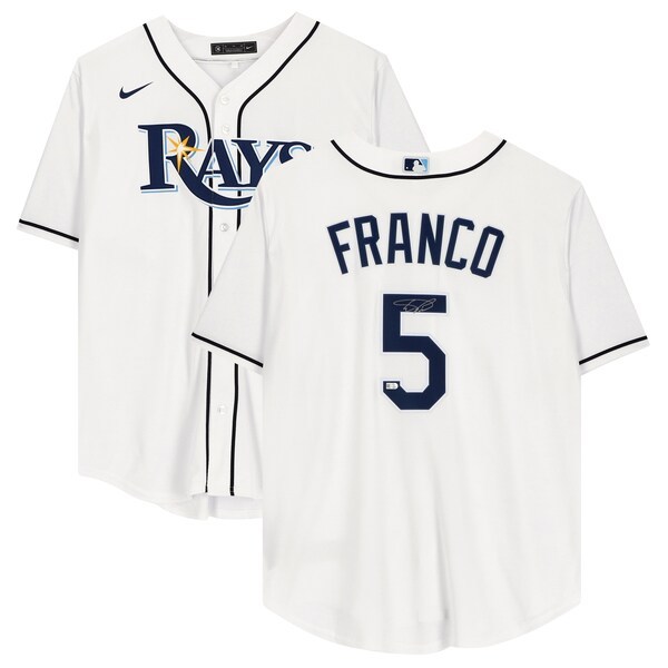 Wander Franco Tampa Bay Rays Fanatics Authentic Autographed White Nike Replica Jersey