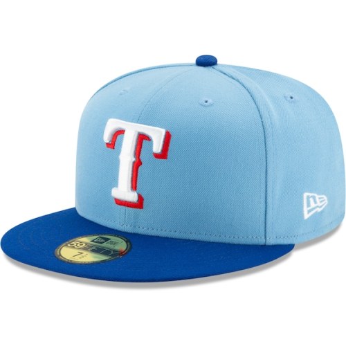 Texas Rangers New Era On-Field Authentic Collection 59FIFTY Fitted Hat - Light Blue/Royal