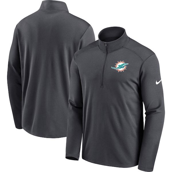Miami Dolphins Nike Pacer Performance Quarter-Zip Jacket - Charcoal