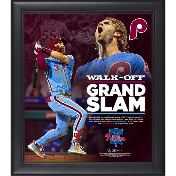 Bryce Harper Philadelphia Phillies Fanatics Authentic Framed 15" x 17" Walkoff Grand Slam Collage