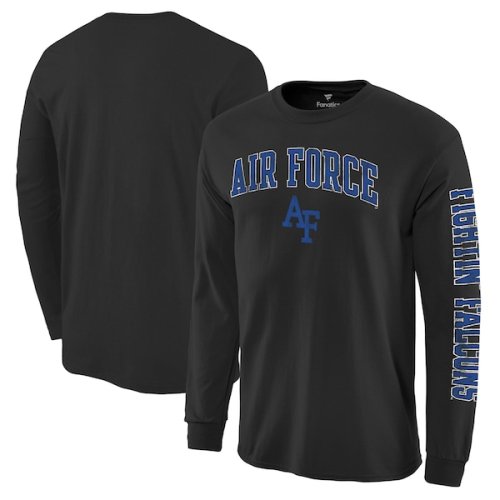 Air Force Falcons Fanatics Branded Distressed Arch Over Logo Long Sleeve Hit T-Shirt - Black
