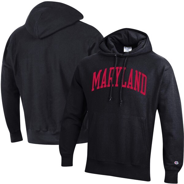 Maryland Terrapins Champion Team Arch Reverse Weave Pullover Hoodie - Black