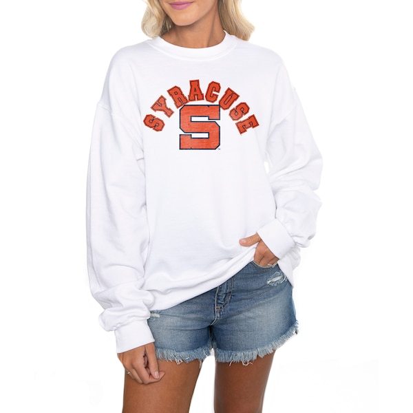 Syracuse Orange Gameday Couture Women's Rewind Time Perfect Crewneck Pullover Sweatshirt - White