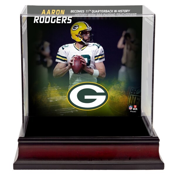 Aaron Rodgers Green Bay Packers Fanatics Authentic Deluxe Mini Helmet Case Commemorating 300 Career Touchdown Passes