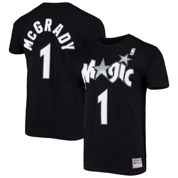 Tracy McGrady Orlando Magic Mitchell & Ness Hardwood Classics Stitch Name & Number T-Shirt - Black