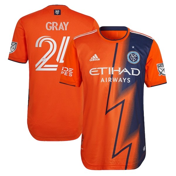 Tayvon Gray New York City FC adidas 2022 The Volt Kit Authentic Player Jersey - Orange