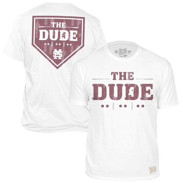 Mississippi State Bulldogs Original Retro Brand The Dude 2-Hit Plate T-Shirt - White