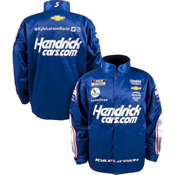 Kyle Larson Hendrick Motorsports Team Collection Hendrickcars.com Nylon Uniform Full-Snap Jacket - Navy