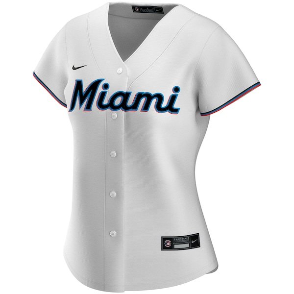 Miami Marlins Nike Women's Home Replica Custom Jersey - White