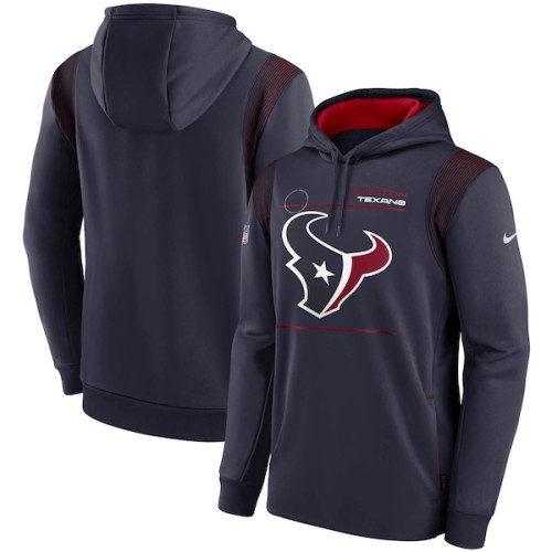 Houston Texans Nike Sideline Logo Performance Pullover Hoodie - Navy