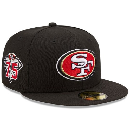 San Francisco 49ers New Era 75th Anniversary Side Patch 59FIFTY Fitted Hat - Black