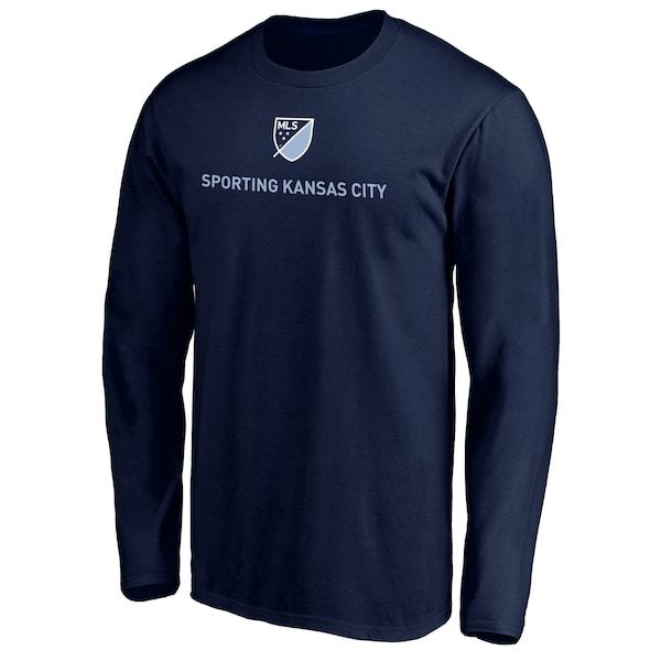 Sporting Kansas City Fanatics Branded Shielded Logo Long Sleeve T-Shirt - Navy